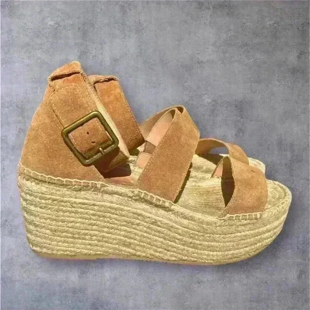 Soludos Palma Suede Leather Strappy Espadrille Platform size 9